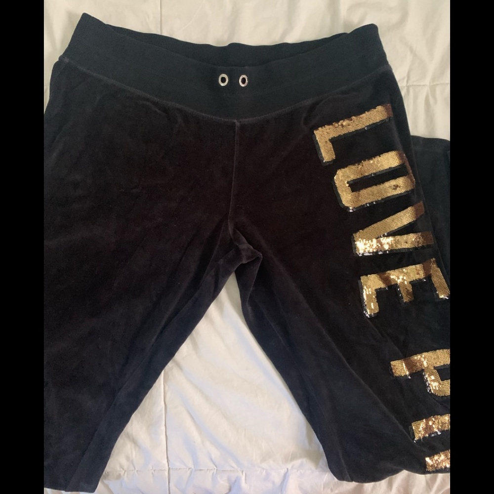 Pink victoria secret velour pant